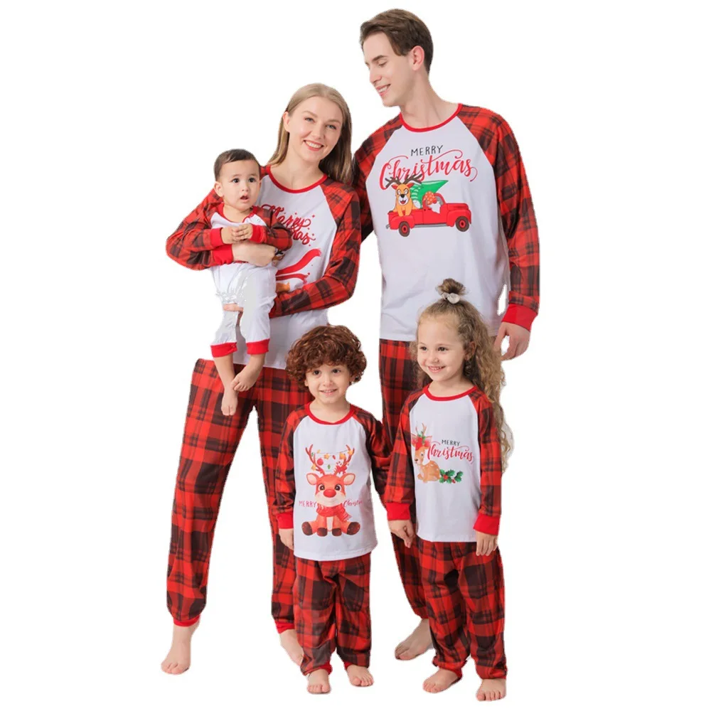 

C108038 Dad Mom Daughter Son Sleepwear Christmas cpc Pajamas Sets Tracksuit Christmas Family Matching Tracksuit Outfits