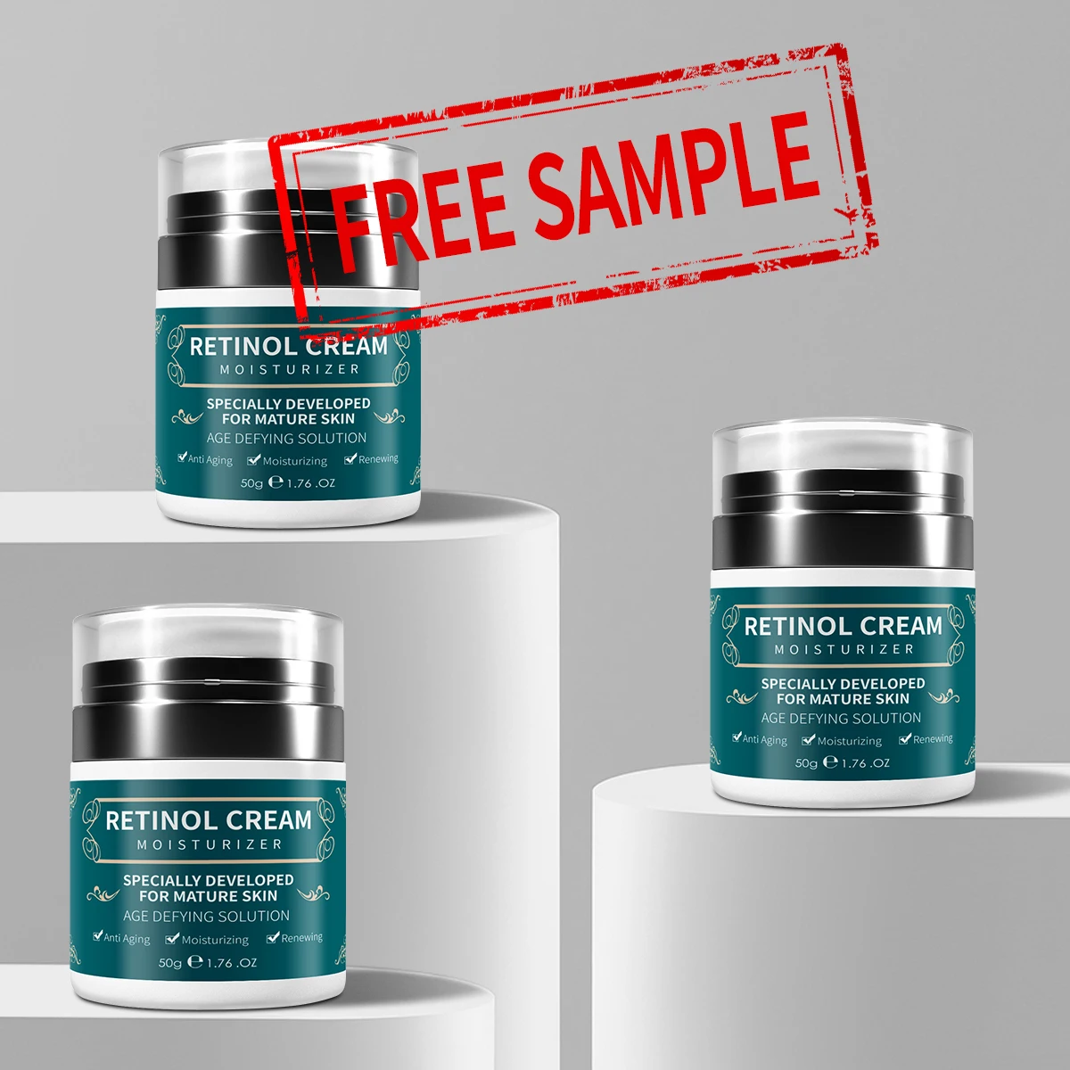 

Free Sample Private Label 50ml 2.5% Retinol Organic Moisturizer Brightening Anti Aging Niacinamide Vitamin C Face Cream