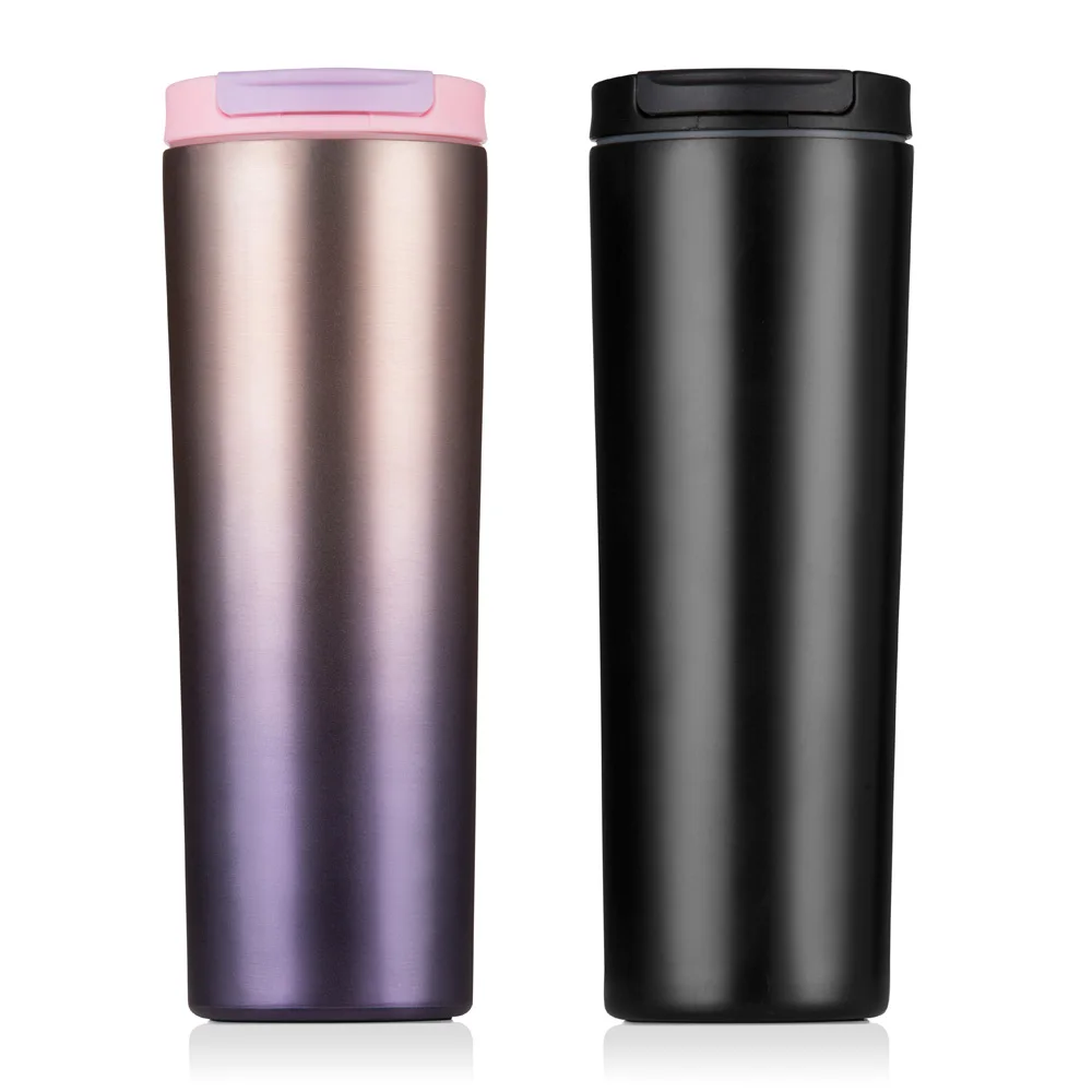 

Custom logo 500ml BPA free stainless steel vacuum insulated coffee tumbler cups, Black,colorful