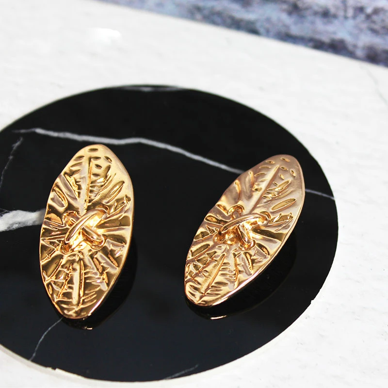 

Trendy Irregular Texture Metal Cross Knot Geometric Oval Shape Stud Earring Fashion Hip-Hop Punk Women Party Jewelry