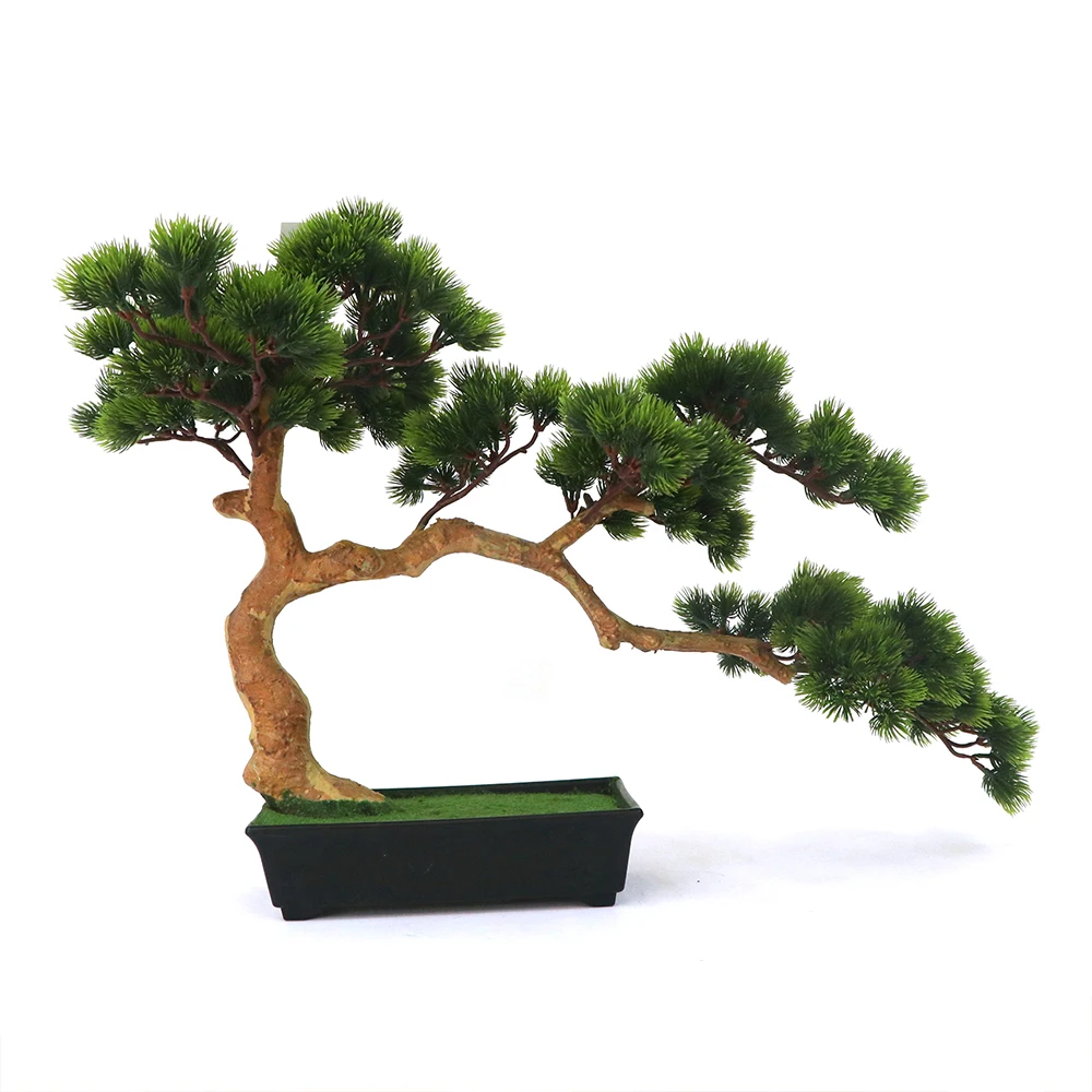 

Hot Sales 48cm Mini Green Plastic Fake Plants Artificial Bonsai Pine Tree for Home