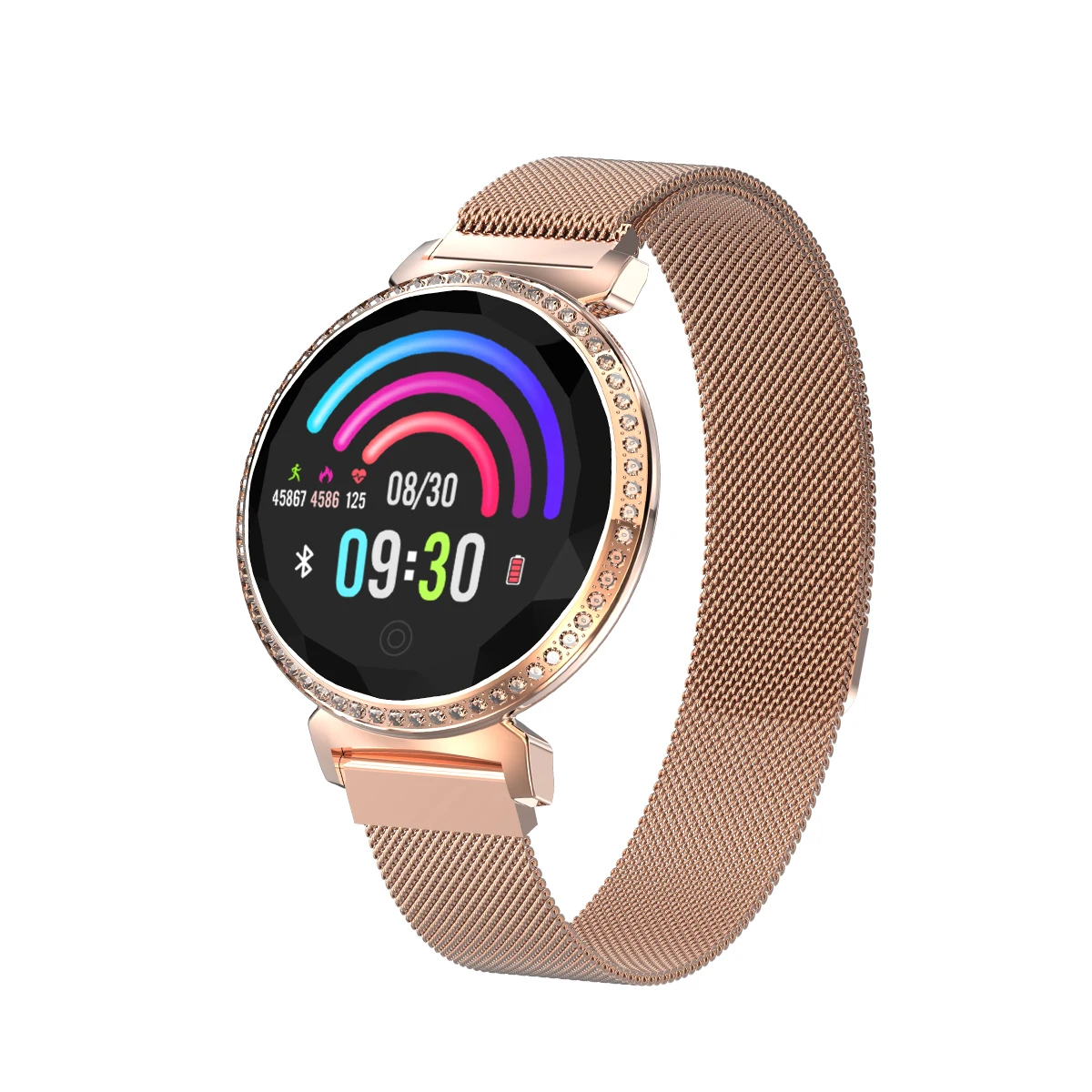 

Colorful screen designed watch MC15 smartwatch Beautiful flower and glass 24h personal heart rate monitoring BLE