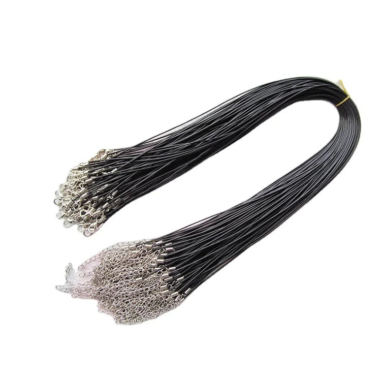 

Best prices Adjustable Wax Snake Leather Necklace Cord String Rope/1.8inch Extender Chain/12mmx7mm Lobster Clasp/Beading Cord, Black/brown
