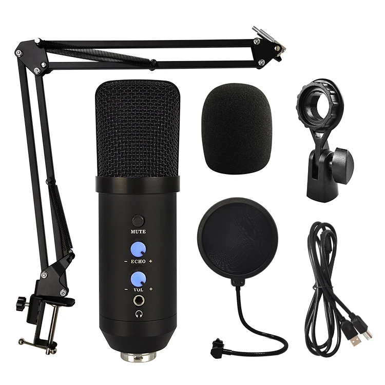 

Professional PC Streaming Cardioid Microphone Kit with Sound Boom Arm,Shock Mount,Pop Filter, for Recording Gaming