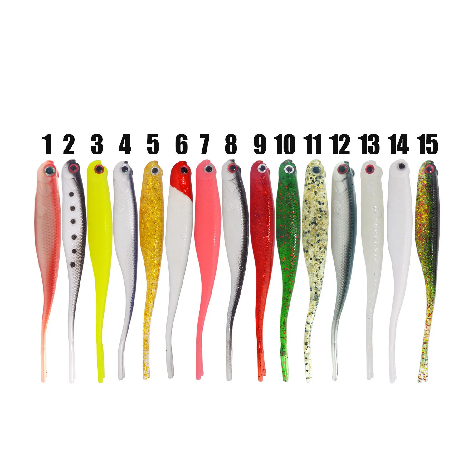 

Soft Baits Artificial Worm Lure 115mm 7g Forked Tail soft lure China fishing silicone lure, 15 colors for choice