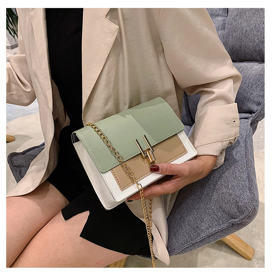 

2020 Women Chain Shoulder Messenger Bag Mini Leather Crossbody Bags Lady Travel Purses and Handbags Cross Body Bag, As the pics