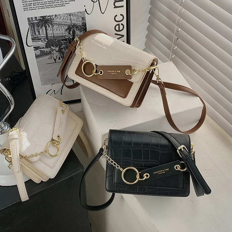

2022 Trendy Fashion Chain Cross Square Bag Ladies Shoulder Bag Leather Crossbody Bags