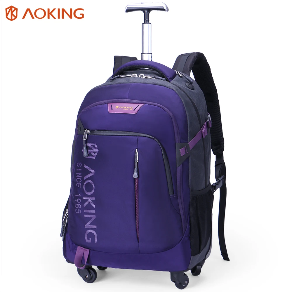 

Aoking high quality school bags trolley school backpack, kids school trolley backpack, trolley school backpack, Black,d-purple, l-green or customized color