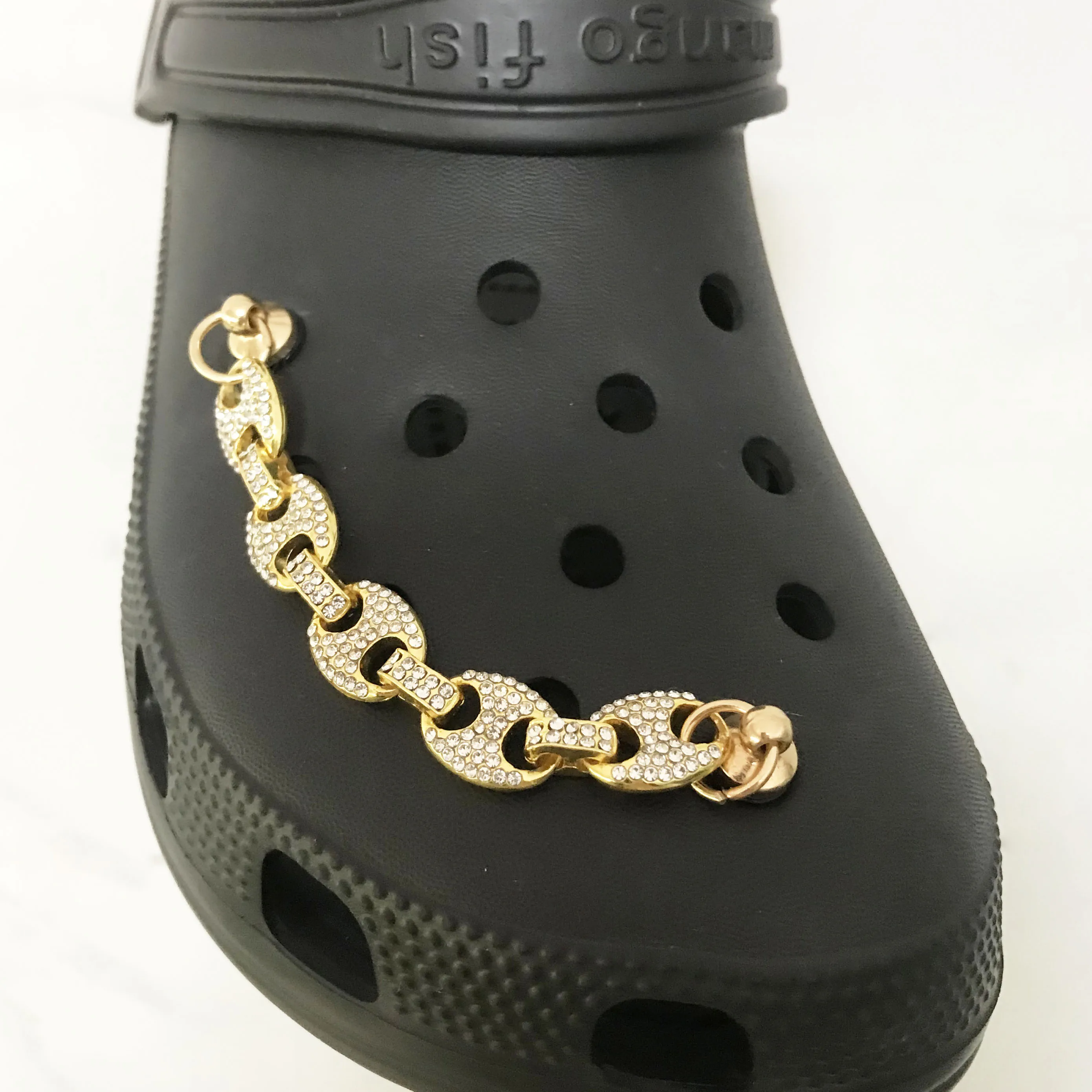 

Luxury Metallic Jewelry Diamond Chain Accessories for croc shoes and Gibbs bracelet