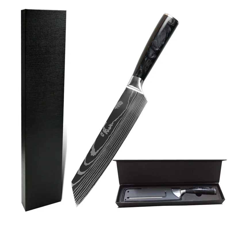 

Professional 8 inch chicken pork bovine Bone Cutting Fillet Fish salmon sushi camping Kiritsuke knife with gift package