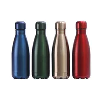 

H335 Coffee Tea Drinkware Stainless Steel Solid Colour Coke Shape Vacuum Cup Double Wall Cola Shaped Insulated Water Bottles