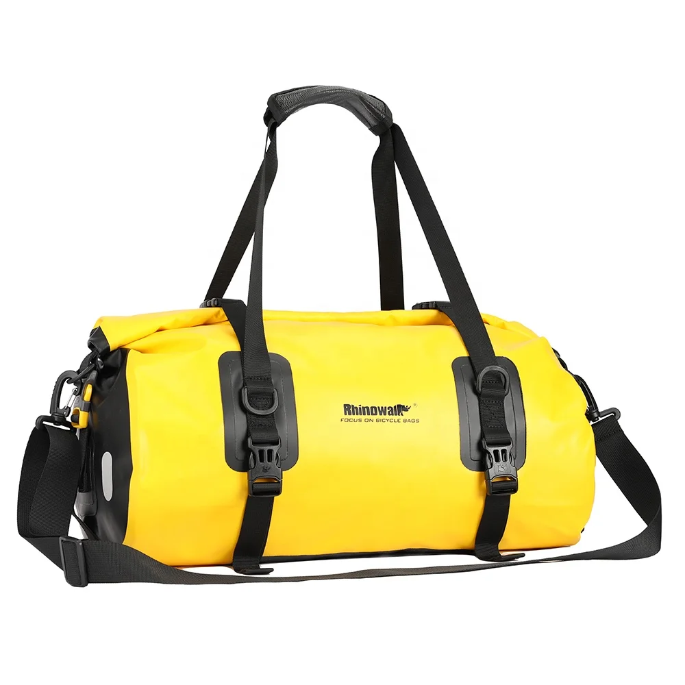 

Rhinowalk Bike Waterproof Pannier Bag Bicycle Large Roll Top Duffle Bag Duable Motorcycle Bikepacking, Black or yellow