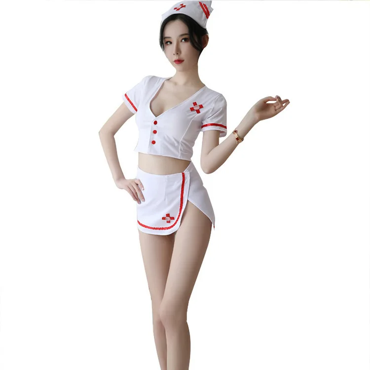 

women sexy cosplay lingerie japanese korea styly girl sexy nurse lingerie 2 piece lingerie set sexy
