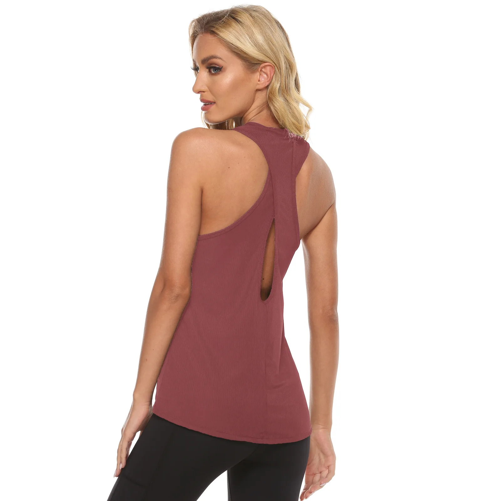

2021 summer new style ice silk refreshing back cross women's sports sleeveless top vest