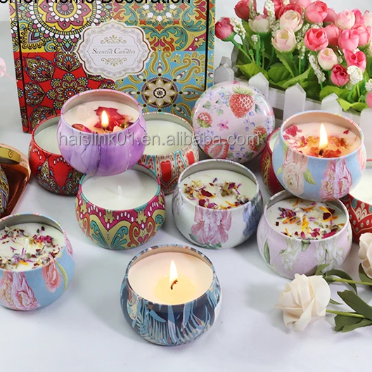 

Wholesale Low MOQ Dried Flowers Multi Aromatic Soy wax Round Small Scented Candle