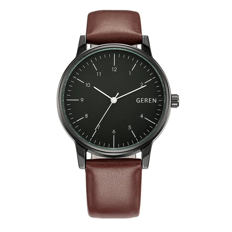 

Classic Fashion Japan Quartz Waterproof Wristwatches Luxury Mens Leather Watches, 5 colors