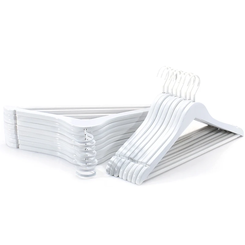 

Custom Logo High Quality Luxury White Wooden Clothing Hangers for Suits, White /any color available