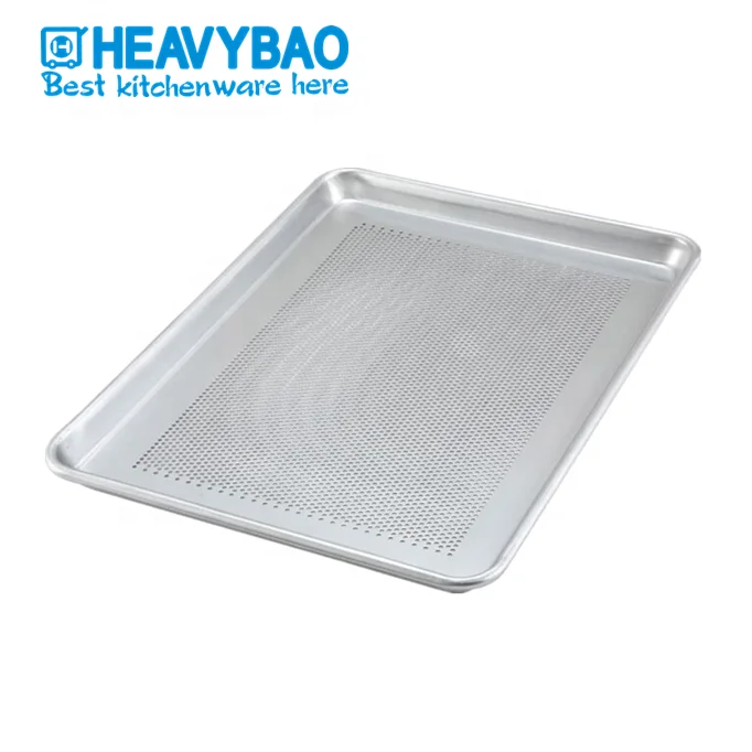 

Heavybao High Quality 60*40*2.8cm Commercial Aluminum Alloy Perforated Baking Tools Sheet Flat Tray, Silver
