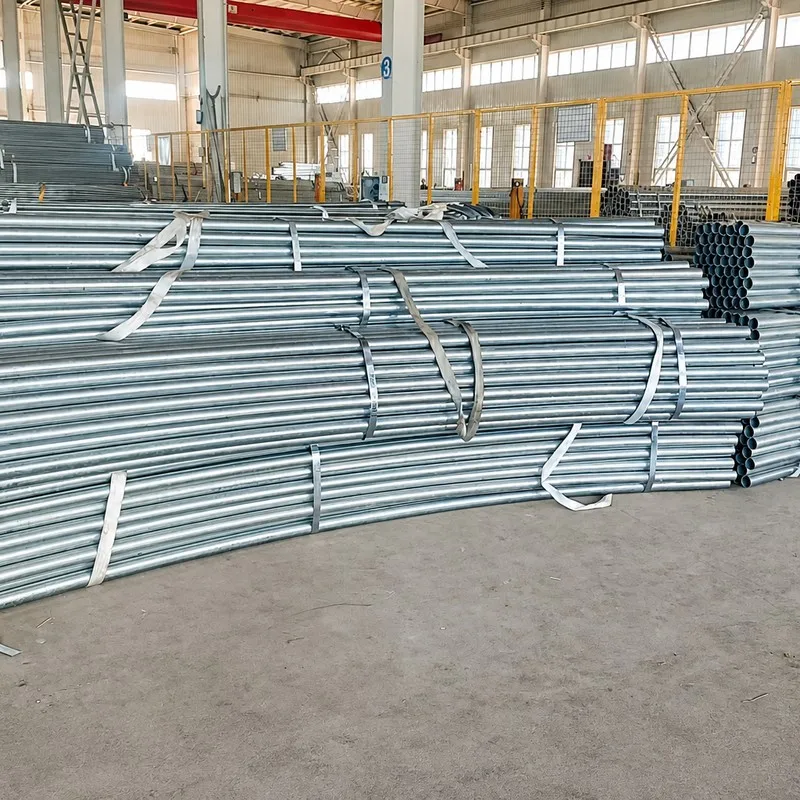 Bundled galvanized steel greenhouse tubes prepared for a commercial cucumber greenhouse project.