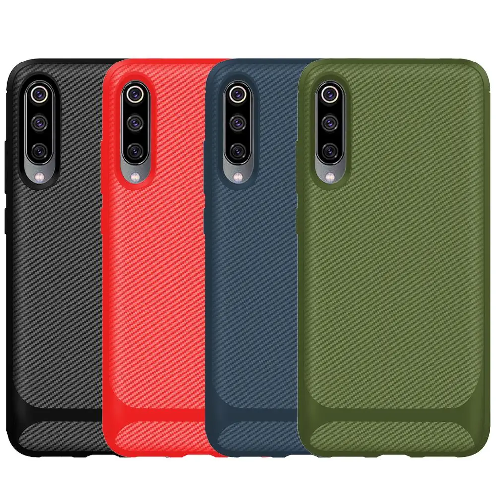 

HOCAYU Amazon Cheap Ultra Thin Carbon Fiber Phone Case For Xiaomi 9 Shockproof Cover Fundas Celular