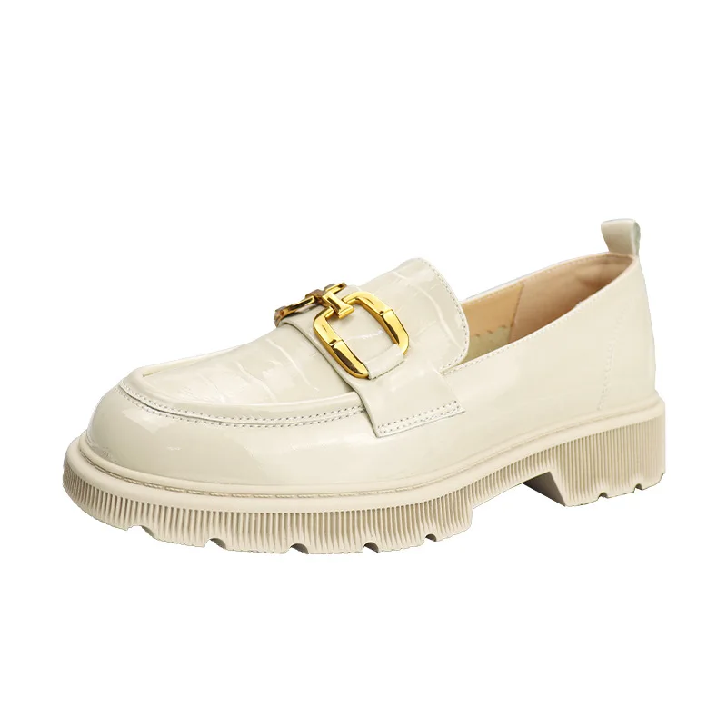 

Female New Thick-soled College Style Casual Loafers Genuine Leather Fashion Shoes