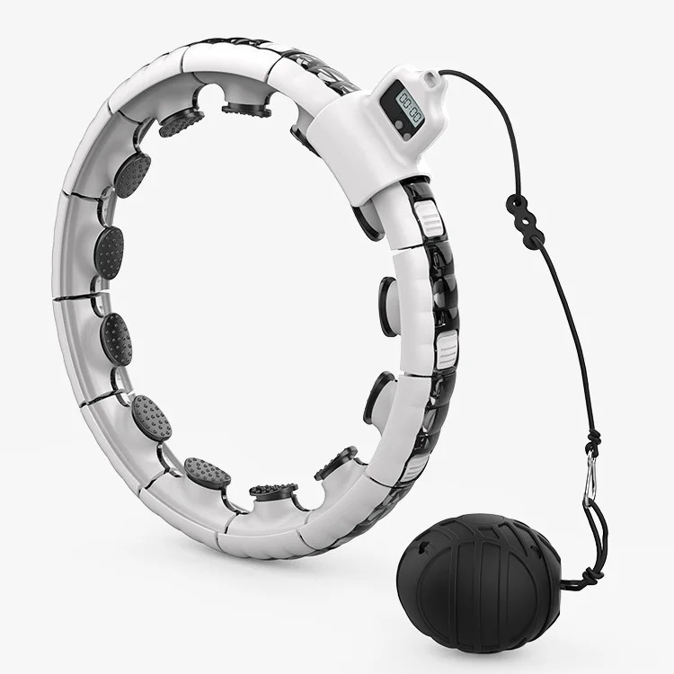 

Hula hoops ring smart weighted hula hoops Magnetic therapy numerable fitness adult magnet massage hula ring gym equipment, White