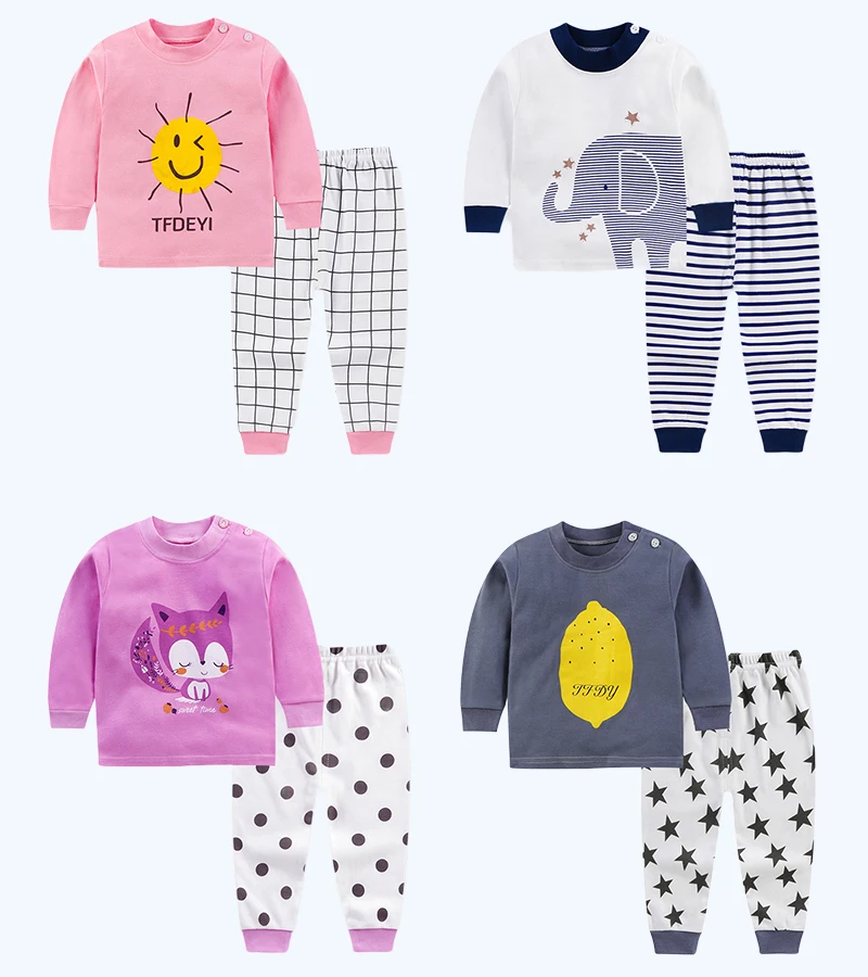 

Comfortable Baby Set Baby Clothes Sets Unisex Kids Clothing Sets Cartoon Four Seasons Boys Kids Trendy Clothing Print Full 2pcs