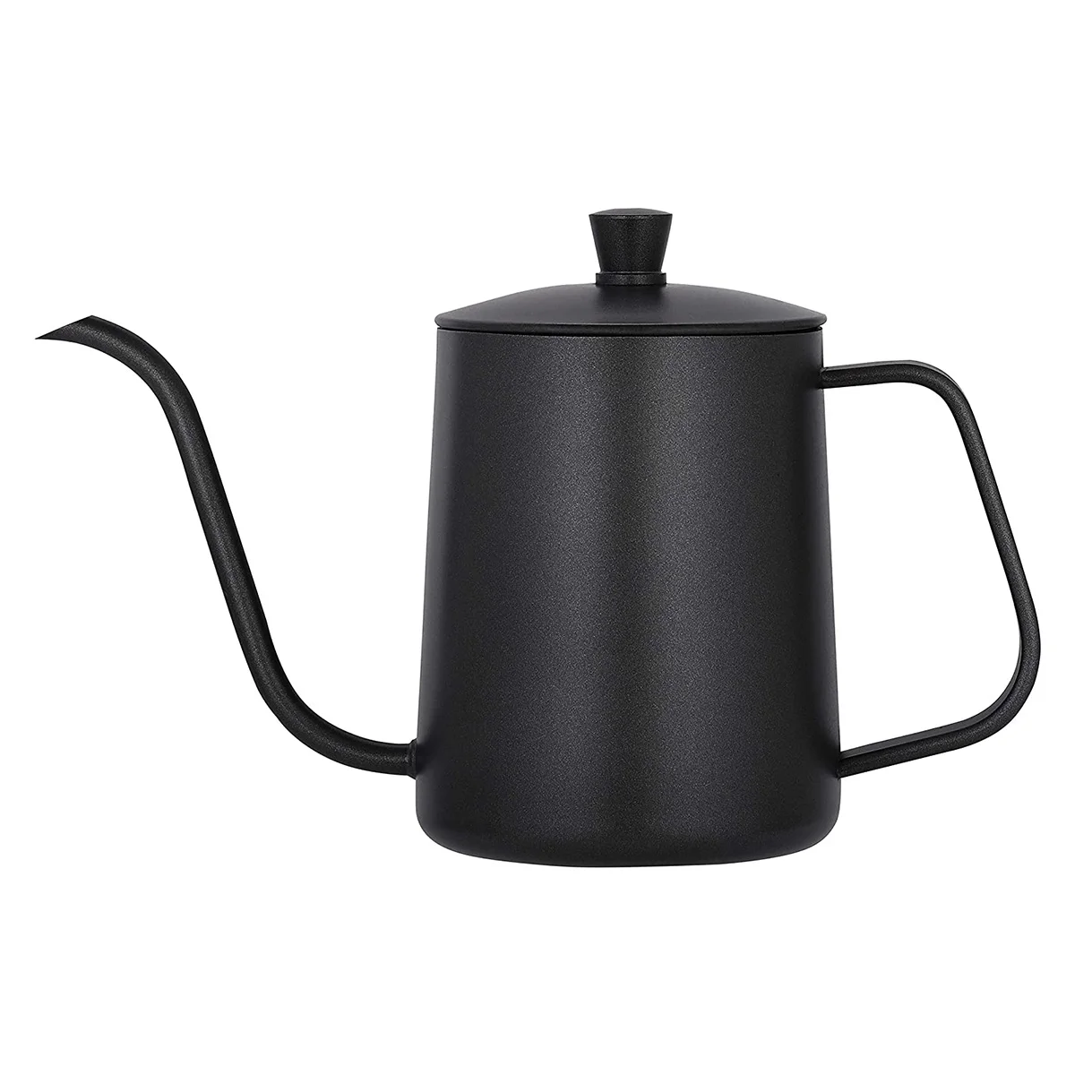 

New Design 350ml 600ml Stainless Steel 304 Handle Drip Lid Gooseneck Kettle Drip Coffee Pot, Black, customizable