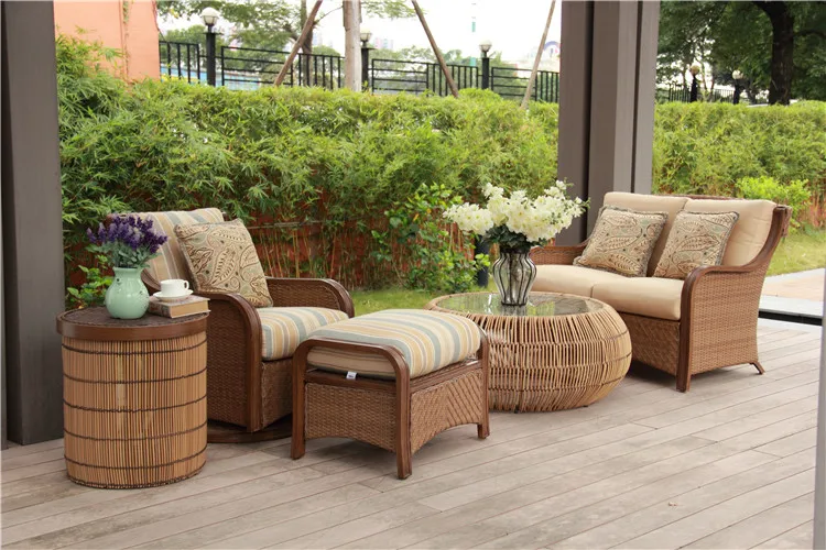 
Wholesale China Garden Sofa Cheap Outdoor Wicker Furniture Rattan Sofa Set 