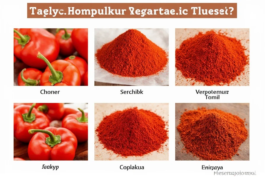 Close-up of vibrant red sweet Hungarian paprika powder in a wooden spoon against rustic kitchen background