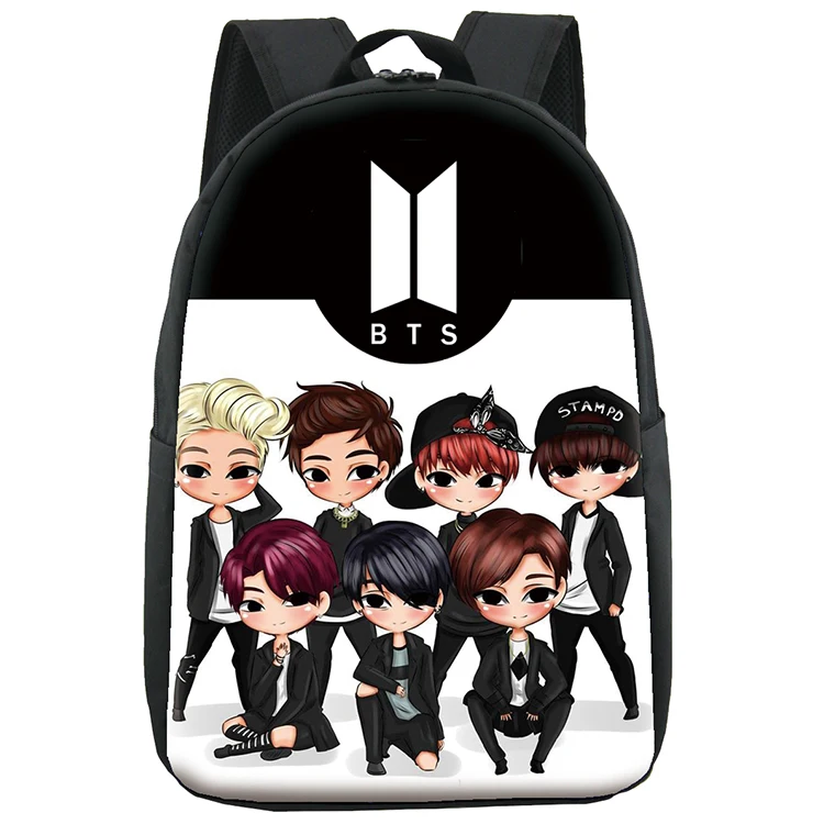 

Backpacks BTS Cartoon BTS Bag School Backpack for School Student Fan or Cheerleaders Backpack, Accept customized