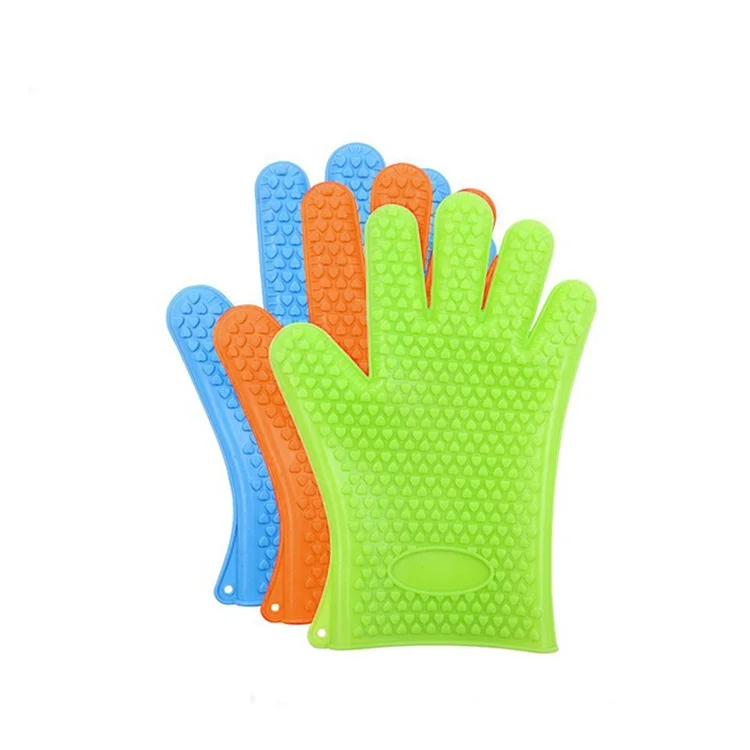 

Wholesale Waterproof Non-Stick Kitchen Silicone Oven Gloves, Blue,orange,greeen