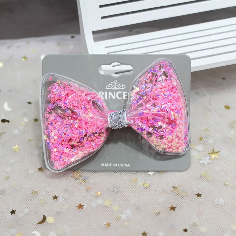 2022Summer Hair Clips Cute hairpin children's large bow hairpin transparent Girls hair accessories