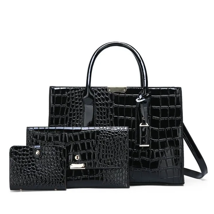 

New PU leather crocodile pattern handbags States fashion bags Ladies Tote bag hand shoulder bags women