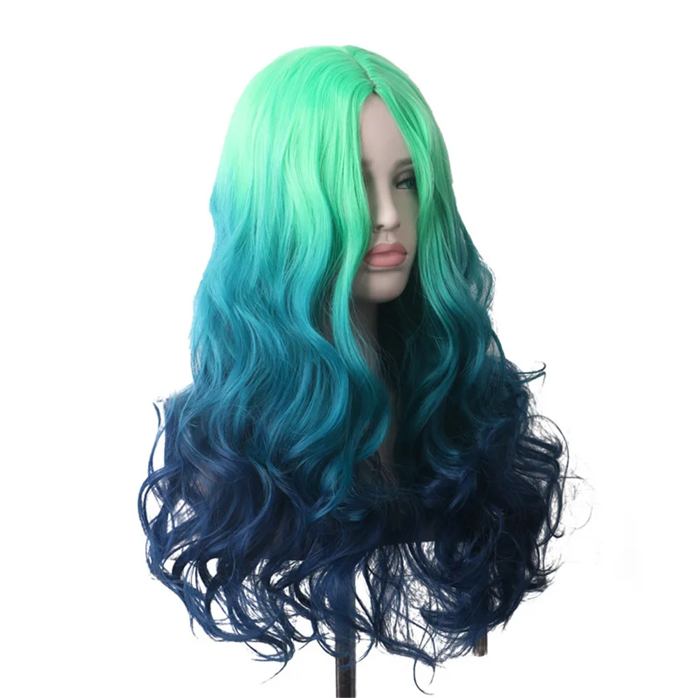 

Curly Colored Wigs For Women Long Ombre Hair Synthetic Wig Cosplay Anime