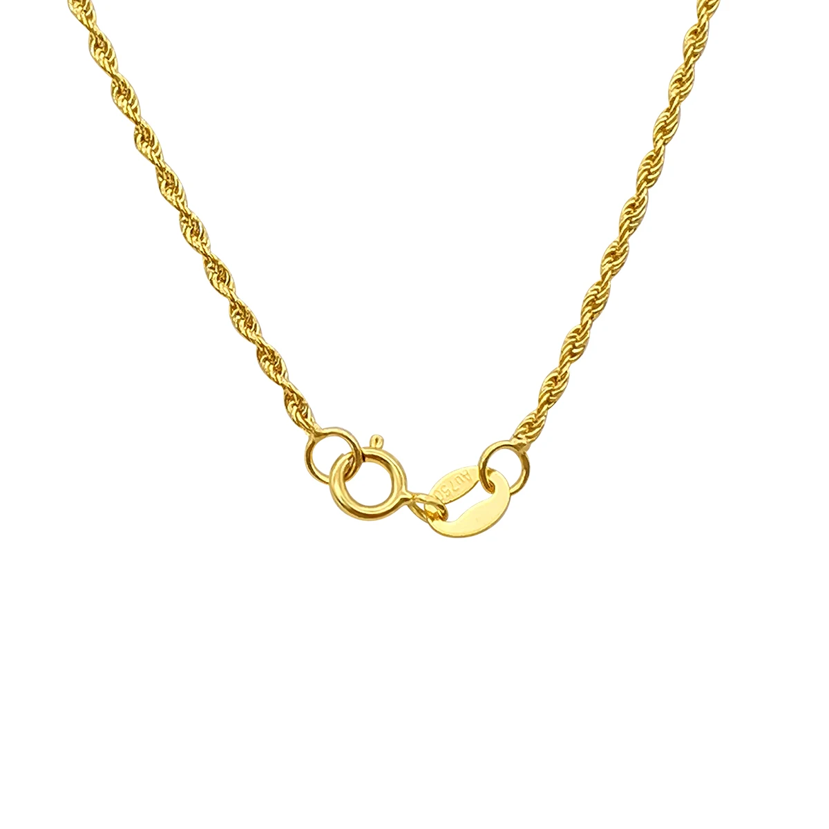 

18K Real Gold Hip Hop Necklace Fine Jewelry Mens Chain Rope Chain