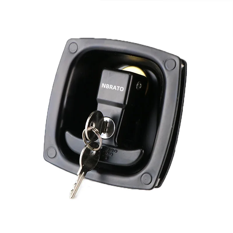 

NBRATO zinc alloy iron rv trailer tool box paddle lock door T handle rv entry door lock latch with 2 keys