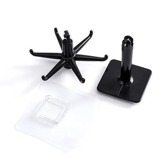 

Kitchen Hooks for Hanging Adhesive Racks 360 Degree Rotating with 6 Hooks Storage Rack Wall Mount