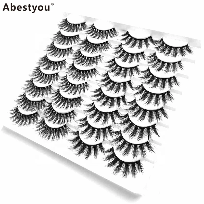 

Abestyou 16pair best selling 3D Faux Mink Eyelashes with Eyelash Packaging Box Custom