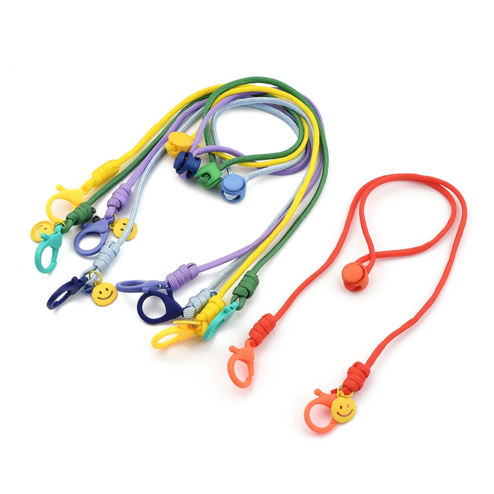 

PandaHall Polyester Spandex Cord Ropes Smile Face Alloy Pendants Eyeglasses Chains, Mixed color