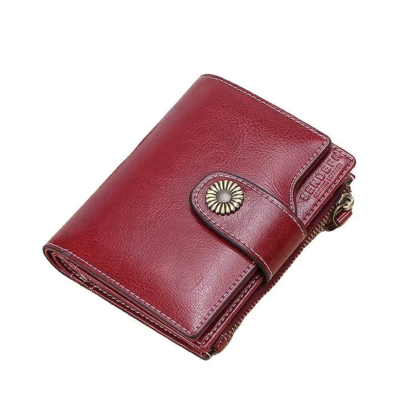 

Multifunction Short Anti Theft Brush Genuine leather Wallet Waterproof Large Capacity women Wallet, Mix (as picture)