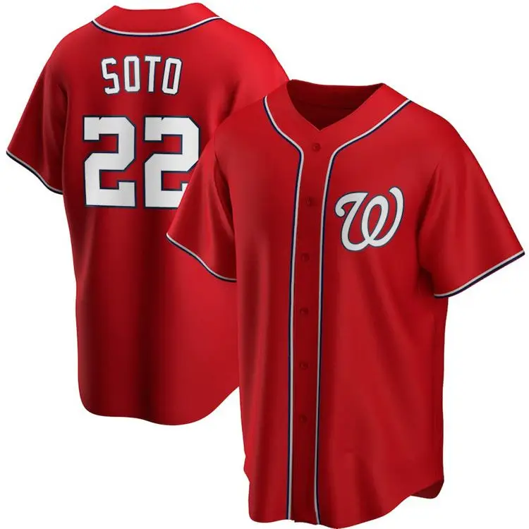 

Stitched Jersey Washington City Nationals #22 Juan Soto White Jersey Top Embroidery Baseball Jersey