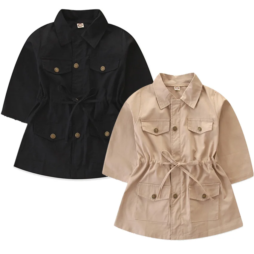 

Baby clothes fashion boutique jacket girl's outwear kids autumn winter wind long coat