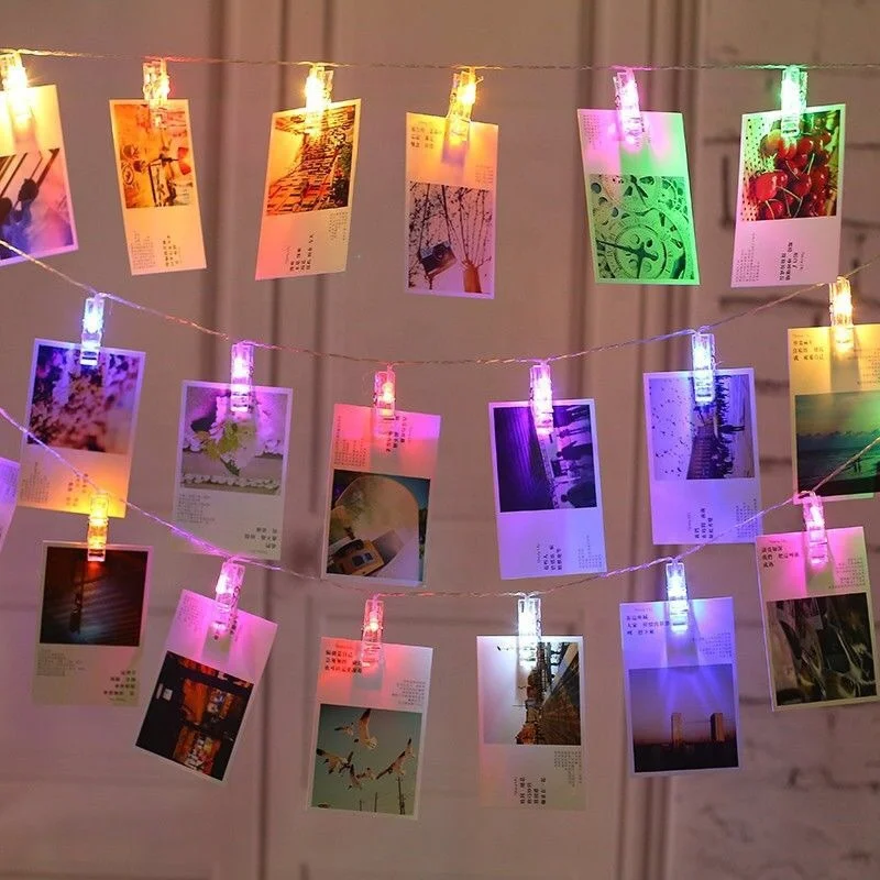 
Waterproof Colored Battery Powered Operated Garland Card Photo Clip Led decorative flash Light 