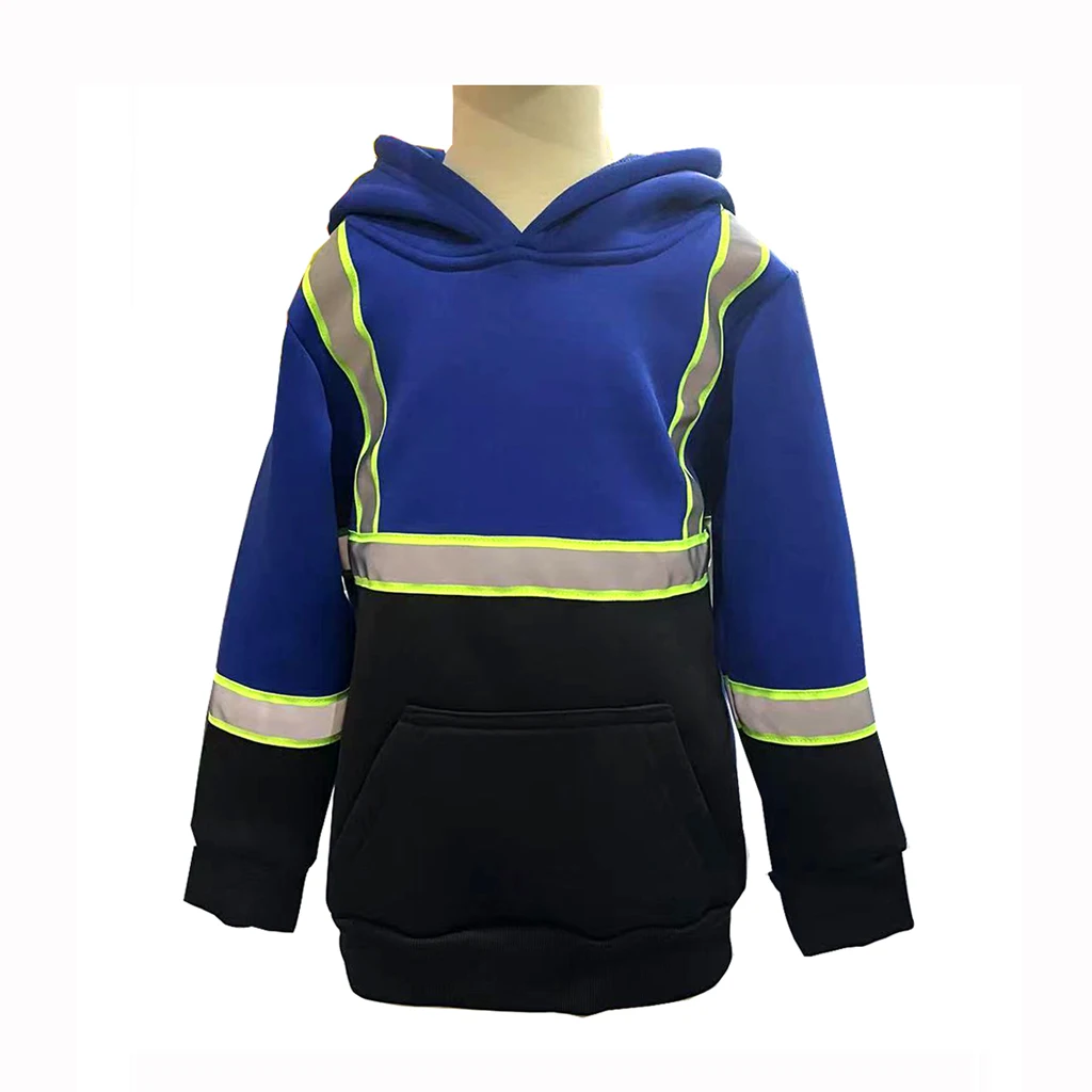 

Kids Reflective Pullover Hoodies High Visibility 100% Polyester Anti-pilling Fleece Safety Sweatshirt High Vis Children Hoodies