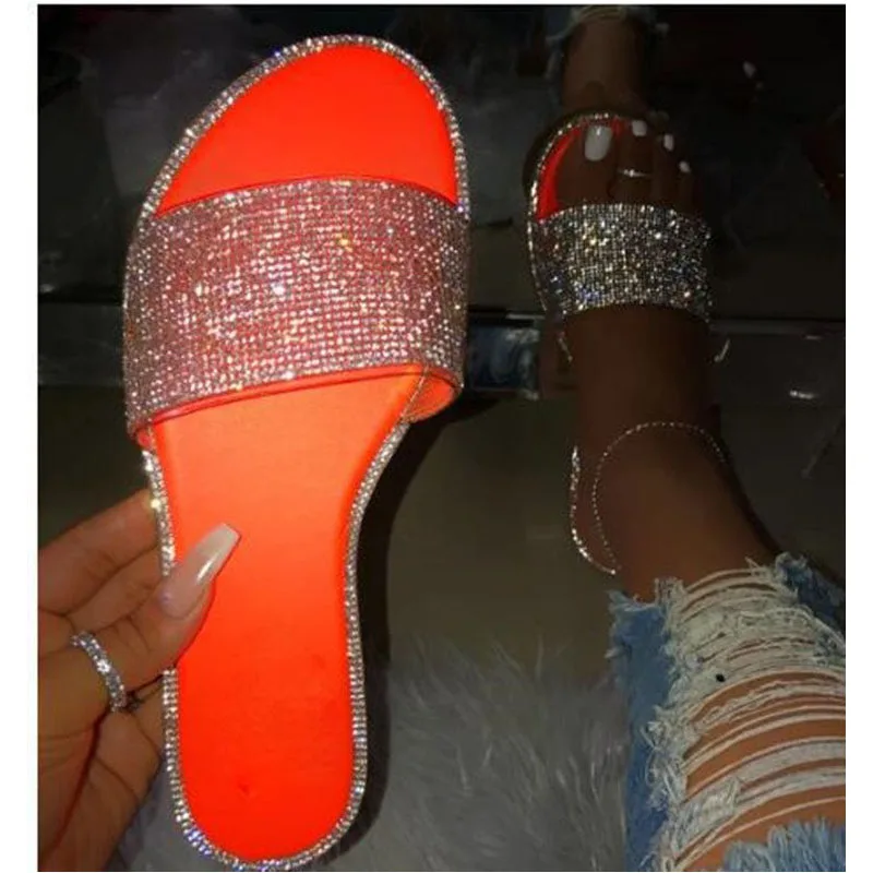 

women new arrival bling bling plat slippers outdoor fashion jelly slides