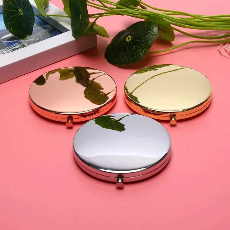

Portable Folding Mirror Compact Stainless Steel Metal Makeup Cosmetic Pocket Mirror Beauty Accessories, Silver,gold,rose gold
