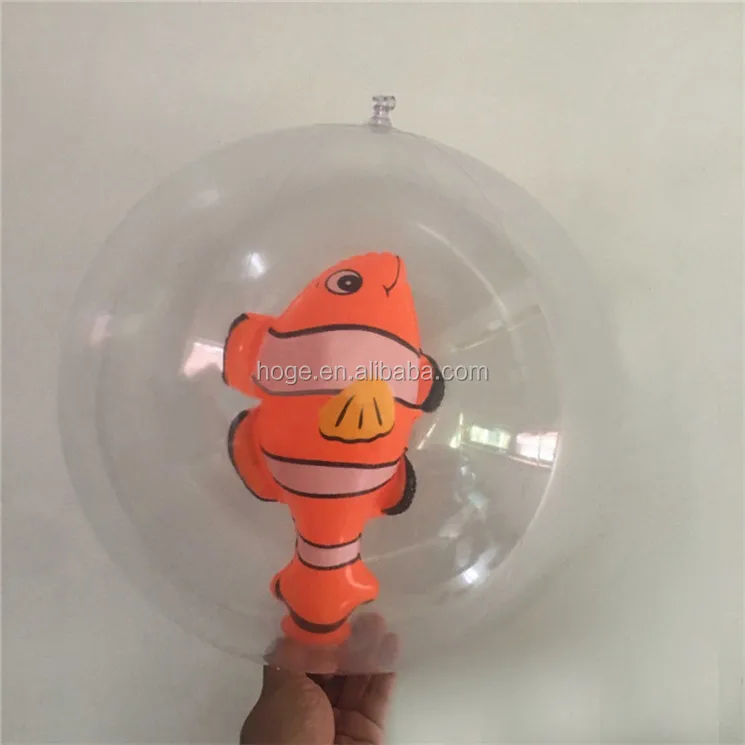 Transparent Inflatable Beach Ball With Fish Inside Buy Transparent
