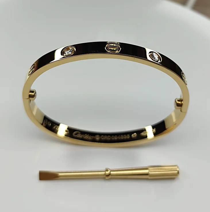 

SHUSHU Hot Sell Wholesale Jewelry Couple Bracelet LO VE BRACELET with DIAMONDS with a Screwdriver, Rose gold
