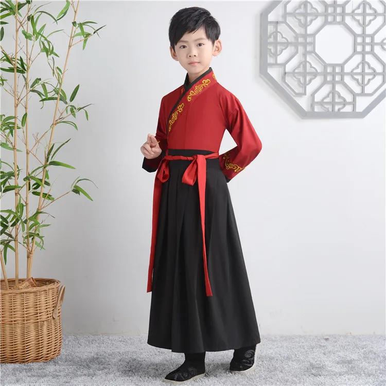 

Dizigui Sanzijing Guoxue Black Children's Hanfu Folk Costume